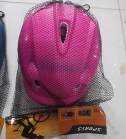 تصویر کلاه و تجهیزات اسکیت و دوچرخه در ۴ رنگ - صورتی 