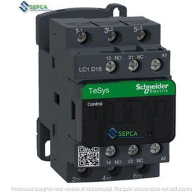 تصویر کنتاکتور اشنایدر الکتریک آمپر 18A مدل LC1D18M7 Contactor, TeSys Deca, 3P(3NO), AC-3/AC-3e, <=440V, 18A, 220V AC 50/60Hz coil, screw clamp terminals