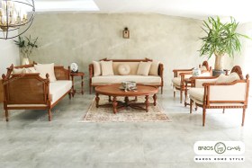 تصویر مبل نئوکلاسیک ۷ نفره کاجی کد ۶ 