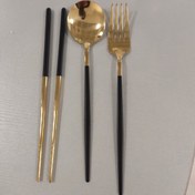 تصویر ست قاشق چنگال و استیکس 