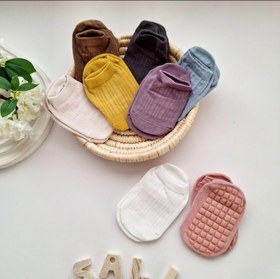 تصویر جوراب کالجی نوزادی بچگانه فانتزی نخی کف استپ دار Kids_socks