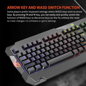 تصویر ست/باندل 4x1 گیمینگ میشن MeeTion مدل C505 مدل: (MEETiON Gaming Keyboard Mouse pad with Headset, Wired LED RGB Backlight Bundle)