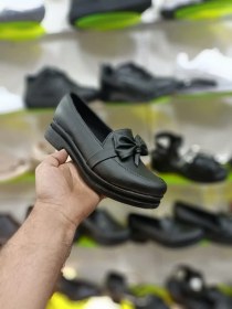 تصویر حراج ویژه کفش کالج زنانه4 مدل ترند پاپیون رنگ مشکی زیره پیو و با کیفیت 
