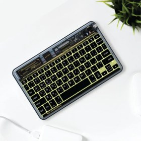 تصویر کیبورد بی سیم کریستالی پرودو مدل Porodo PD-TRPBTKB-BK Porodo PD-TRPBTKB-BK Crystal Shell Ultra-Slim Keyboard