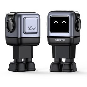 تصویر شارژر NEXODE RG 65W ROBOT GAN FAST WARRANGER 2XUSB C 1XUSB A GRAY 25685B Ugreen 