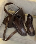 تصویر بوت قهوه ای بندی طرح زارا کد 1 کپی - 39 Brown Lace-Up Boots