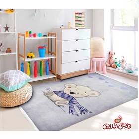 تصویر فرش ماشینی کودک کلاریس طرح خرس کد 100284 