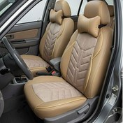 تصویر روکش صندلی ماشین شاهسوند مدل سمند رنگ کرم 76204 