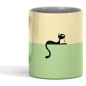 تصویر ماگ سرامیکی طرح گربه کد 22 - ساده Cat mug code 22