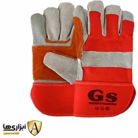 تصویر دستکش ایمنی کف دوبل چرمی پشت برزنت جوشکاری 