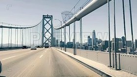 تصویر دانلود فوتیج رانندگی ماشین روی پل طلایی Car Driving On Golden Bridge 