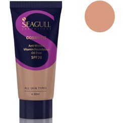 تصویر کرم پودر ضد چروک ویتامینه سی گل 08-بژ Seagull Anti Wrinkle Vitamin Foundation Oil Free SPF 20