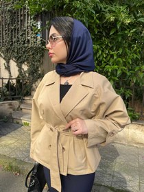 تصویر ترنج کت زنانه خزان ضدآب - کرم تیره / ۶۵ سانت khazan