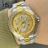 تصویر ساعت مچی رولکس دراگون حکاکی موتور ژاپن Rolex صفحه سفید رز گلد کد 557 