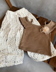تصویر تاپ شلوار گیپور دخترانه 