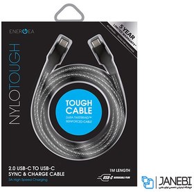 تصویر کابل شارژ سریع و انتقال داده تایپ-سی به تایپ-سی انرژیا Energea Nylotough Cable USB-C 1M 