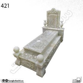 تصویر سنگ قبر مرمر سفید سوپر . شماره 682 