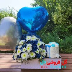 تصویر گل با کیک تولد برای مرد 2054 