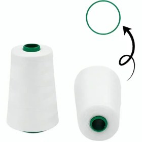 تصویر دوک نخ پلی‌استر رنگ سفید 