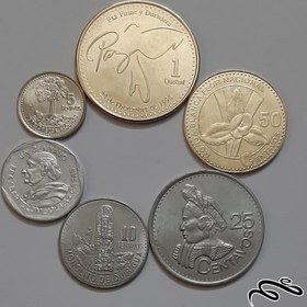 تصویر ست کامل سکه های گواتمالا 