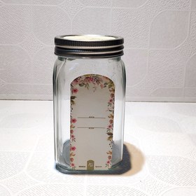 تصویر بانکه حبوبات شیشه ای با درب استیل - سایز بزرگ Glass grain jar with steel lid