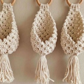 تصویر آویز گل مکرومه macrame
