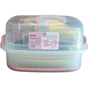 تصویر سبد پیک نیک 42 پارچه لیمون مدل پاستیلی 