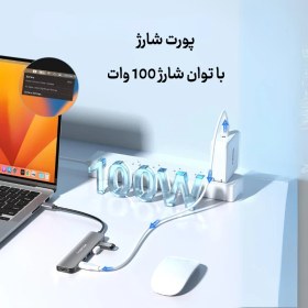 تصویر هاب 6 پورت لنشن مدل Lention USB-C Hub CE35SH Lention USB-C Hub-CE35SH