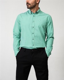 تصویر ​پیراهن مردانه سبز چهارخانه Ebra 