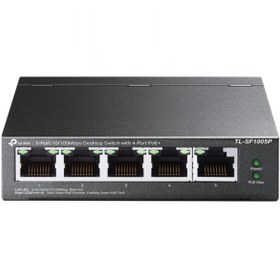 تصویر سوئیچ 5 پورت دسکتاپ تی پی لینک مدل TL-SF1005P TL-SF1005P 5-Port 10/100Mbps Desktop PoE Switch