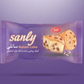 تصویر کیک دوقلو کشمشی سانلی شیرین برنا ۳۶ عددی ۱۱۰ گرمی Twin raisin cake 110 Gr