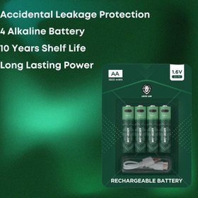 تصویر باتری قلمی شارژی گرین لاین مدل GNRGBAA 1.6V Zn-Ni ا Green Lion GNRGBAA Rechargeable battery 1.6V Zn-Ni Green Lion GNRGBAA Rechargeable battery 1.6V Zn-Ni