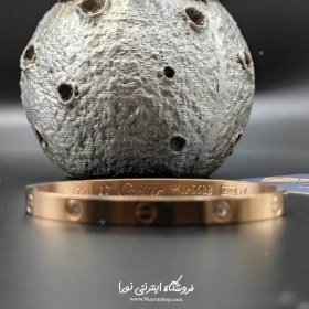 تصویر دستبند باریک لاو کارتیر نگین دار رزگلد کارتیر ( Cartier )