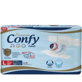 تصویر پوشک بزرگسال مدل Large بسته 30 عددی کانفی Confy adult diapers, Large model, pack of 30 pieces