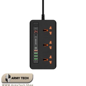 تصویر چندراهی برق Porodo مدل PDFWCH013GY 3000W تایمر 24h 