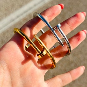 تصویر دستبند بنگل میخ استیل 