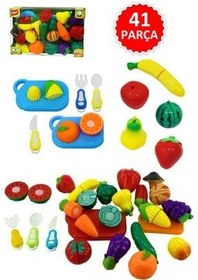 تصویر ست حرفه ای جعبه برش میوه و سبزیجات 41 تکه اسباب بازی Akids LEGO 