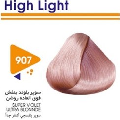 تصویر رنگ مو ویتامول 907 رنگ سوپر بلوند بنفش فوق العاده روشن Vitamol Hair Color