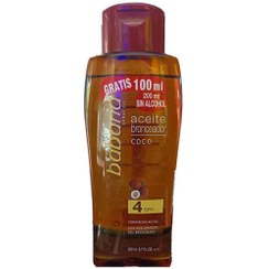 تصویر روغن برنز SPF 4 باباریا babaria مدل SUN OIL حاوی عصاره نارگیل حجم 200 میل SUN OIL babaria SPF 4 200 ML