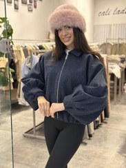 تصویر بامبر فوتر زنانه آستین پفی رنگ سیاه 