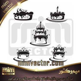 تصویر وکتور کیک 5 عددی 3 