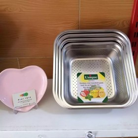 تصویر سرویس آبکش و لگن ۴ پارچه یونیک مربع 