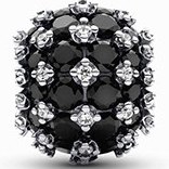 تصویر چارم مهره‌ای مشکی گوی درخشان پاندورا Pandora Sparkling, black, round pavé charm