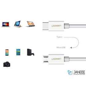 تصویر کابل تبدیل تایپ سی به میکرو یو اس بی یوگرین Ugreen US243 USB Type C To Micro USB Cable 