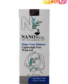 تصویر ژل شستشو صورت حاوی درخت چای بدون سولفات حجم 300 میلی لیتر نانوهیل Nanoheal Face Wash Gel Free Sulfate 300 ml