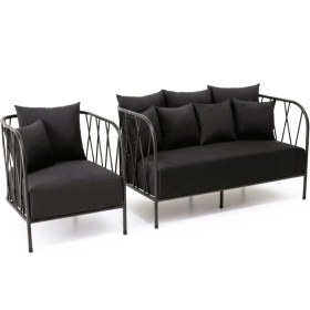 تصویر مبل حصیری فلزی 