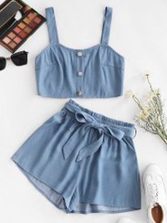 تصویر کراپ شرت جین کاغذی 