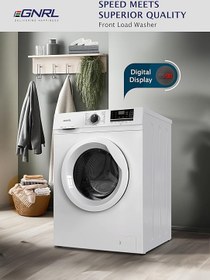 تصویر EGNRL 7KG Front Load Washing Machine, 2024 Model, With BLDC Inverter Motor 10 Year Warranty 1200 RPM 16 Program Fully Automatic Washer With Digital Control-LED Display Knob and Button Control 