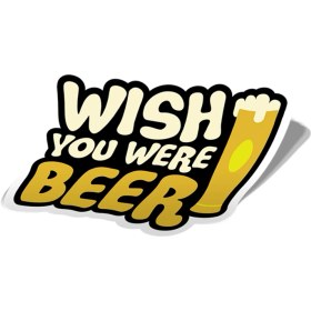 تصویر استیکر کاش آبجو بودی Wish you were beer کد 818z 