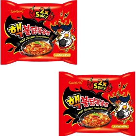 تصویر نودل نیمه آماده رامن با طعم مرغ داغ بولداک 2x spicy سامیانگ بسته 2 عددی 